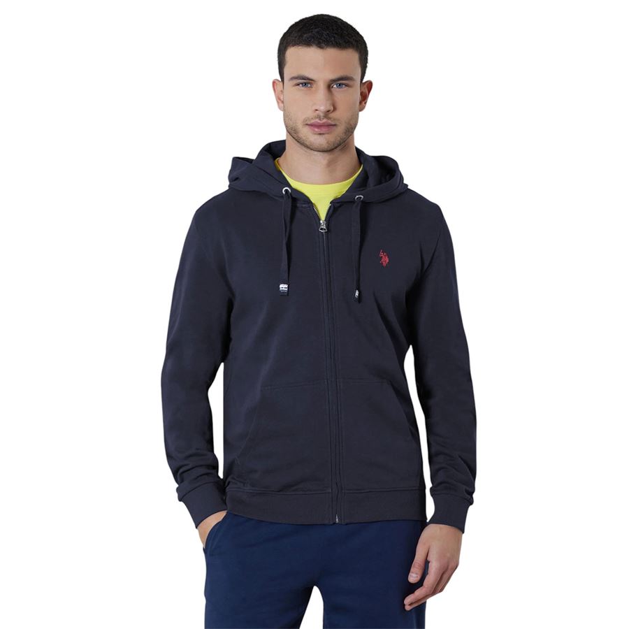 Luke felpa in cotone con cappuccio e chiusura zip da uomo U.S. Polo Assn | US41162001179